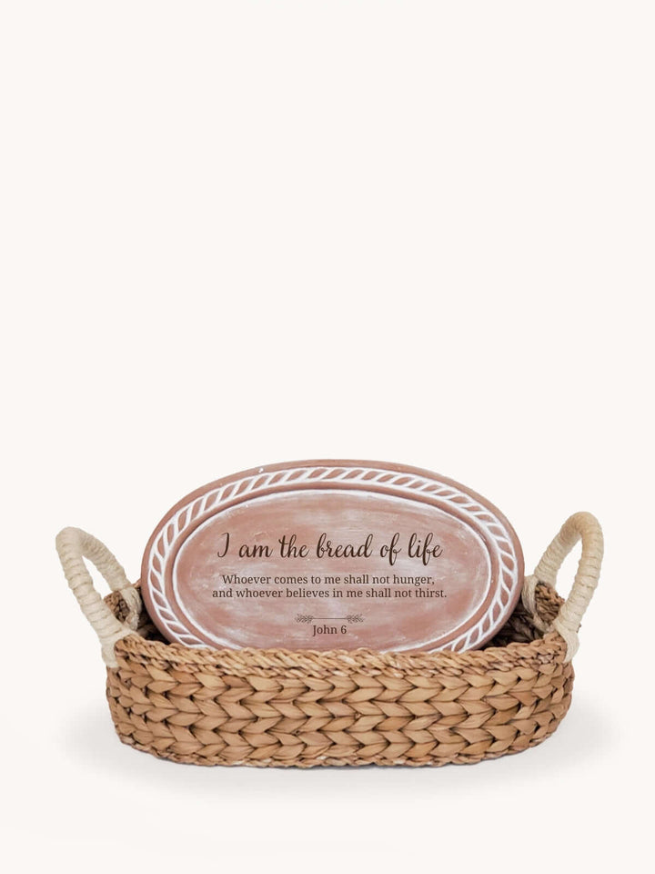 Personalized Bread Warmer & Basket - Bible Oval