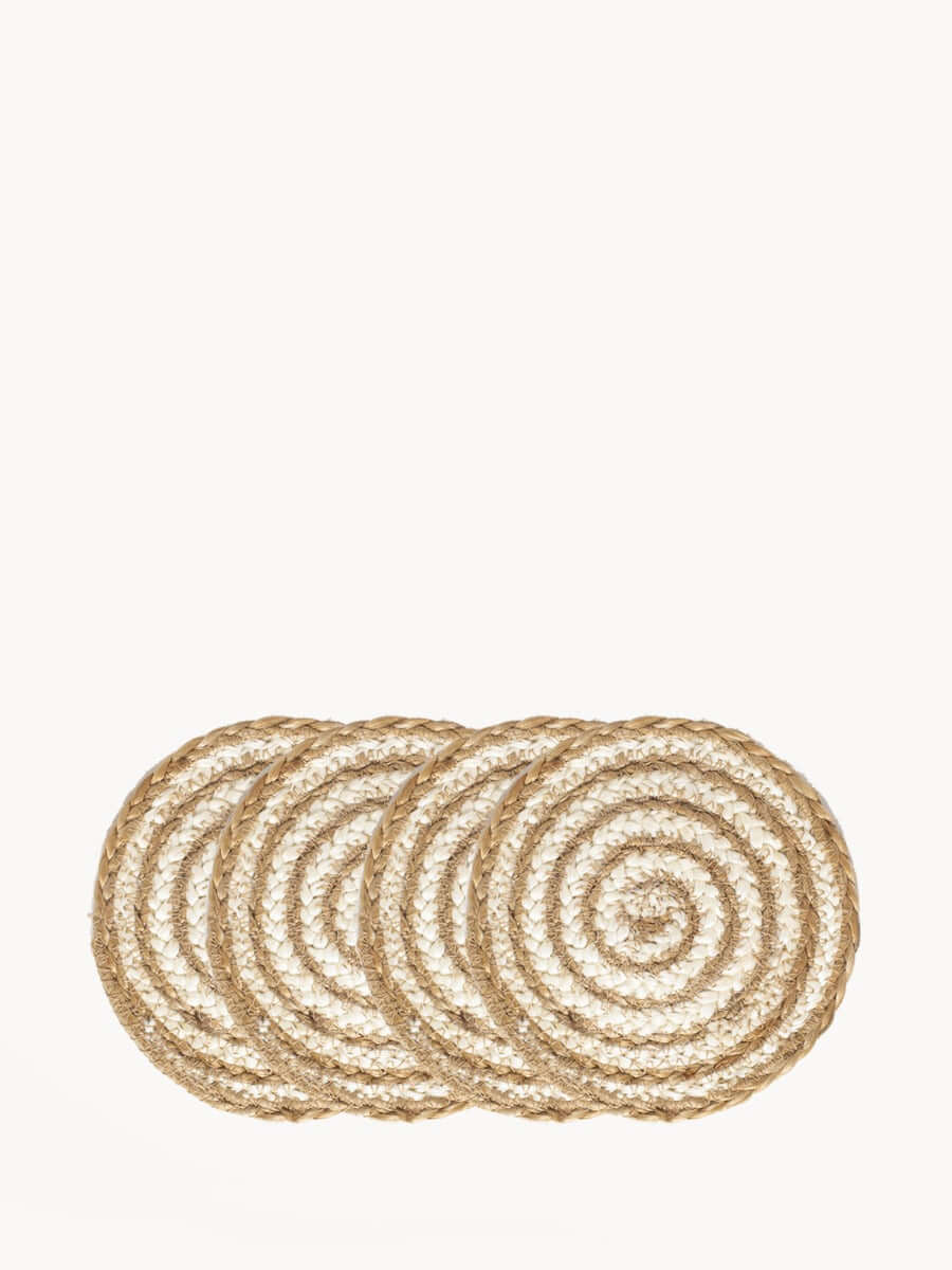 Kata Spiral Coaster Trivet - Natural (Set of 4)