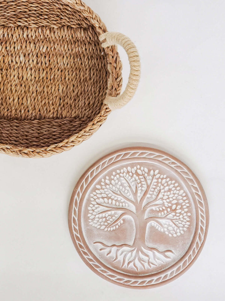 Bread Warmer & Basket - Tree of Life Round