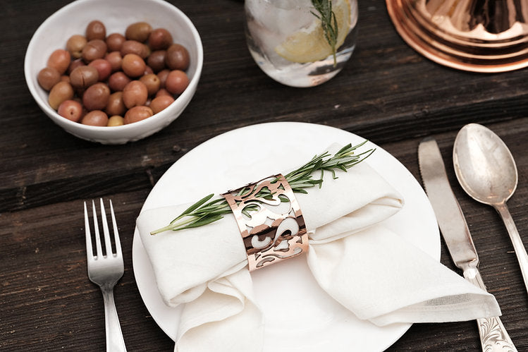 CMK Vintage Inspired Copper Napkin Rings set/4