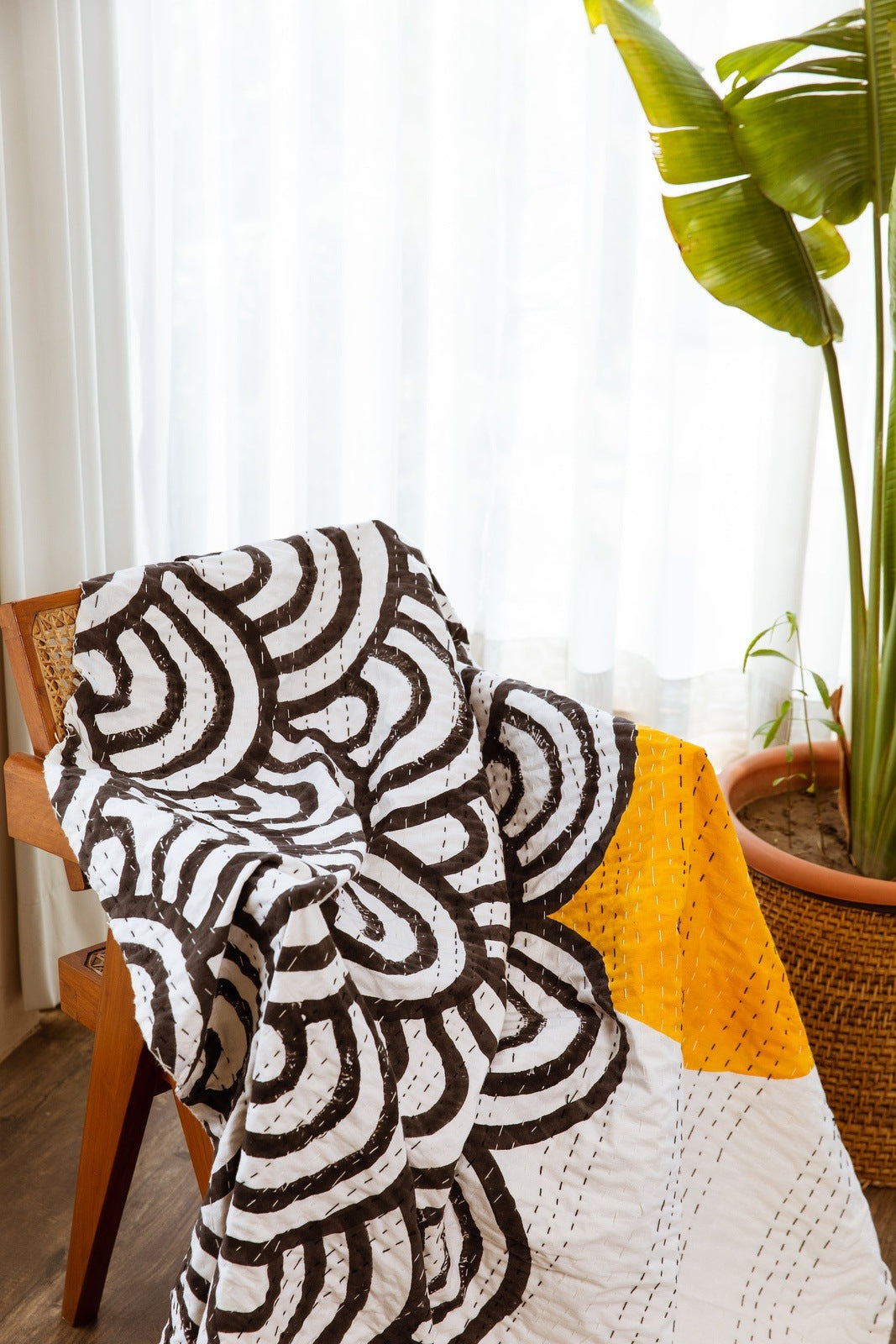 Making Waves Kantha Throw