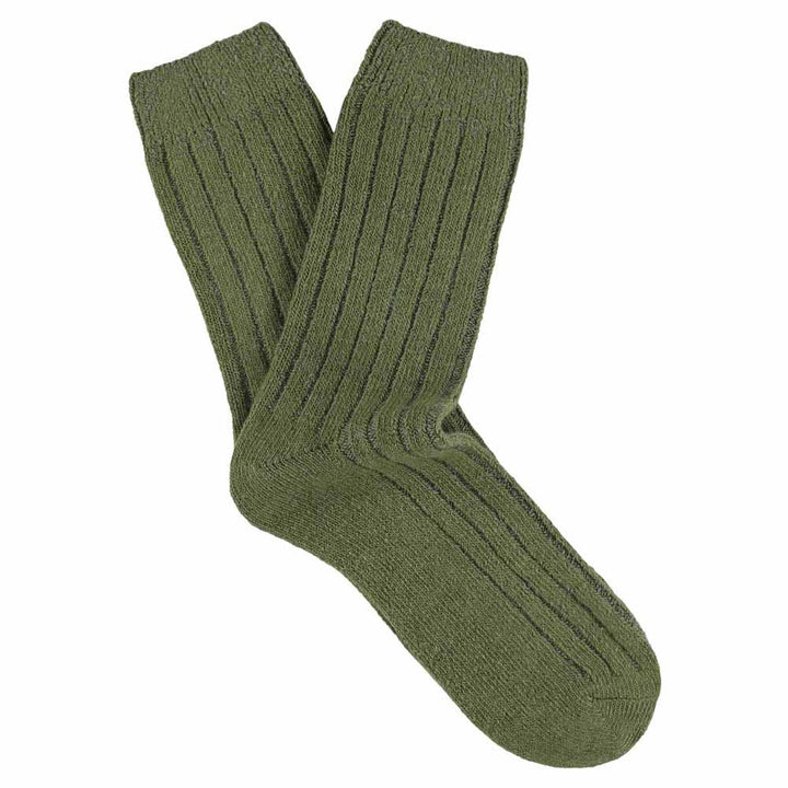 Cashmere Khaki Crew Socks