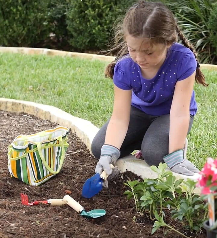 JustForKids Kids Garden Tools Set with Tote