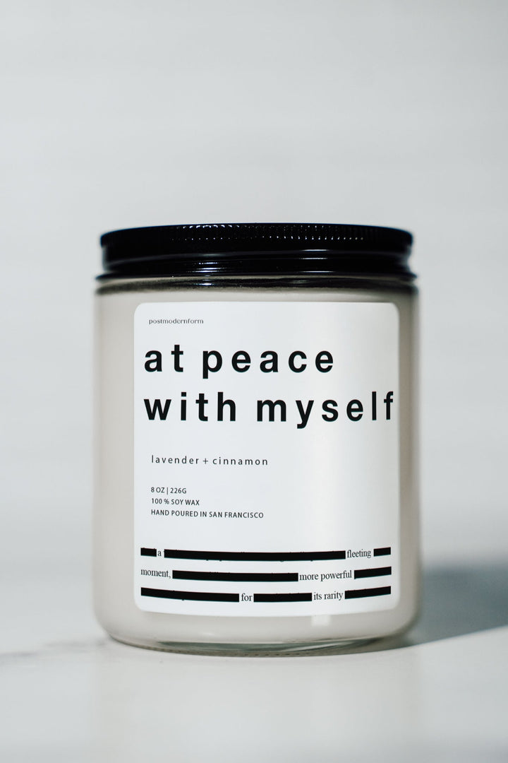 at peace with myself / lavender + cinnamon candle