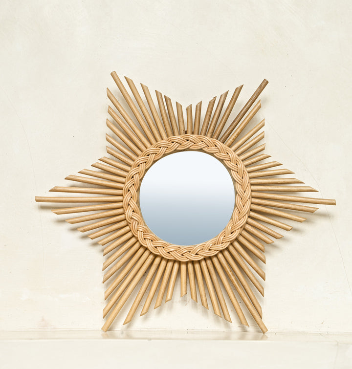 Rattan Starburst Wall Mirror Natural