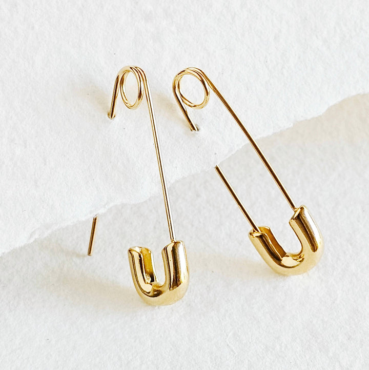 Safety pin clip earring