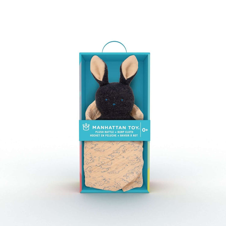 Bunny Rattle + Burp Cloth by Manhattan Toy