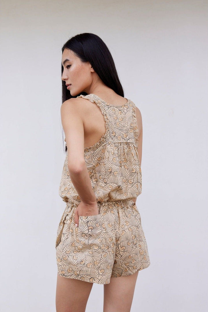 Hand-Printed Simané Romper