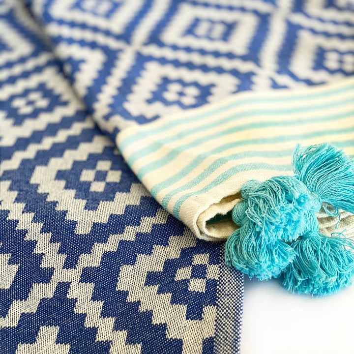 Merida Turkish Towel / Blanket - Blue