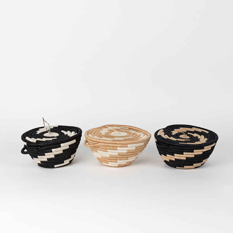 Woven Pot with Lid - Medium