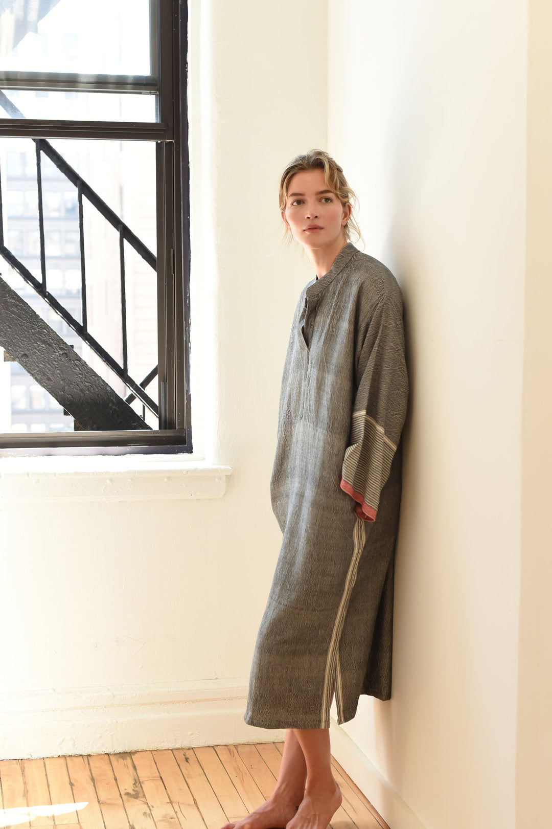 Charcoal Tribeca Long Sleeve Maxi Kaftan