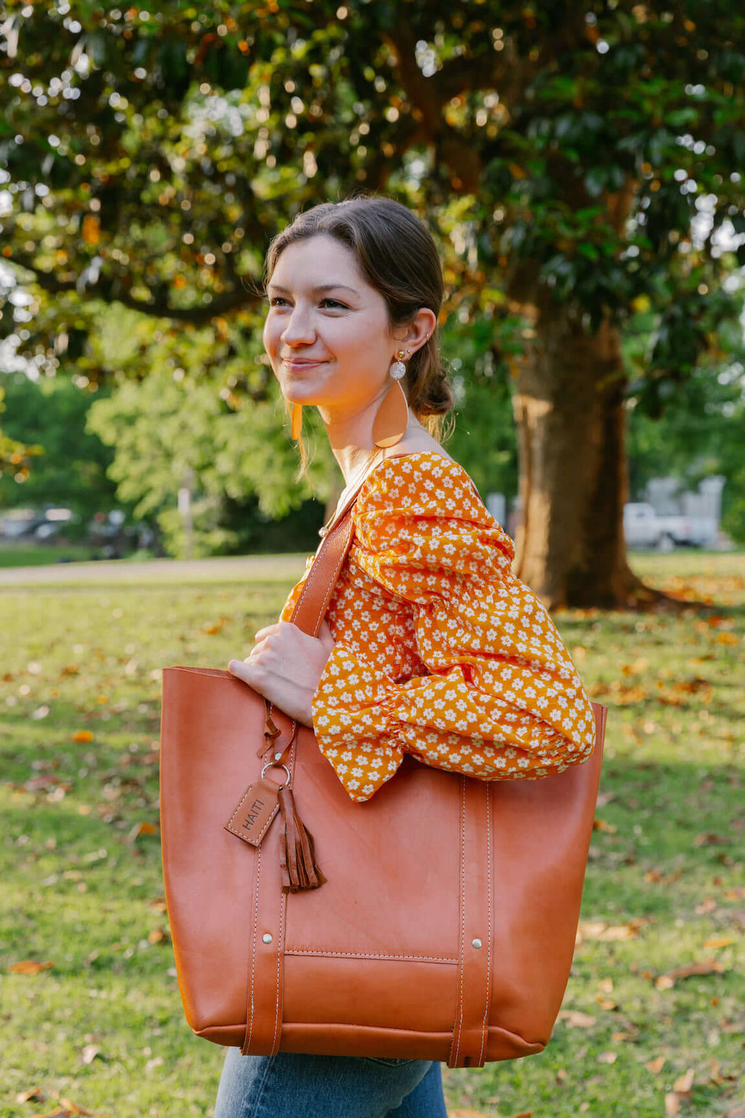 Large Raw Leather Tote