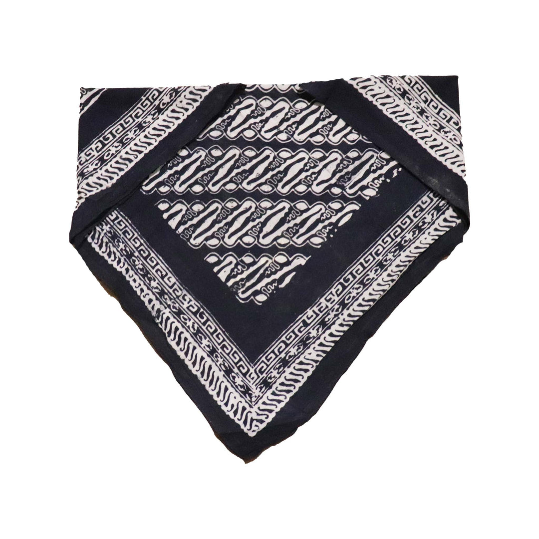 Hand Dyed Batik Bandana, Black Soul, 100% Cotton