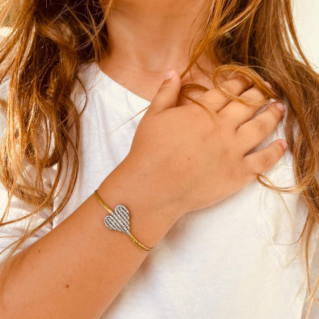 Kids Metallic Heart Bracelet