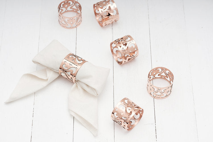 CMK Vintage Inspired Copper Napkin Rings set/4