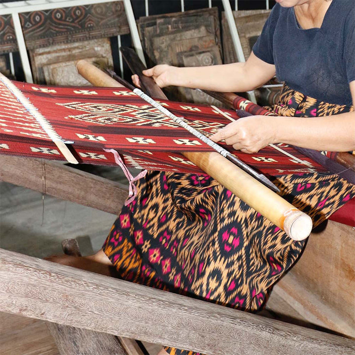 Ikat Blanket Throw, Blue Handwoven in Indonesia