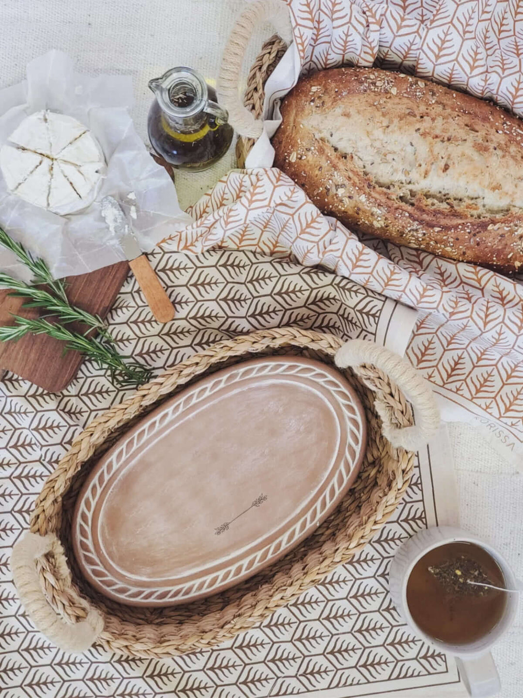 Personalized Bread Warmer & Basket Gift Set with Tea Towel - Bible Oval