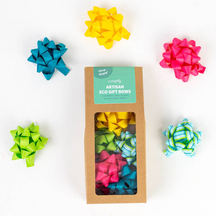 Eco Gift Bows | Artisanal Natural Cotton | Brights Mix