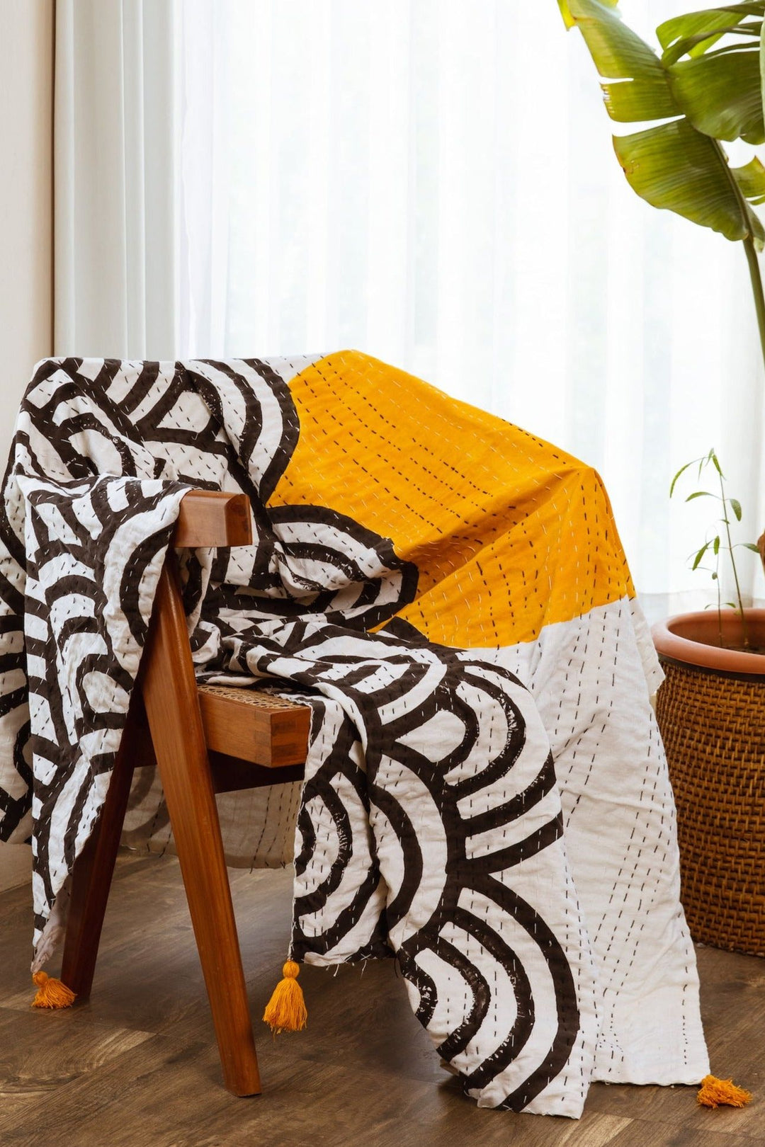 Making Waves Kantha Throw