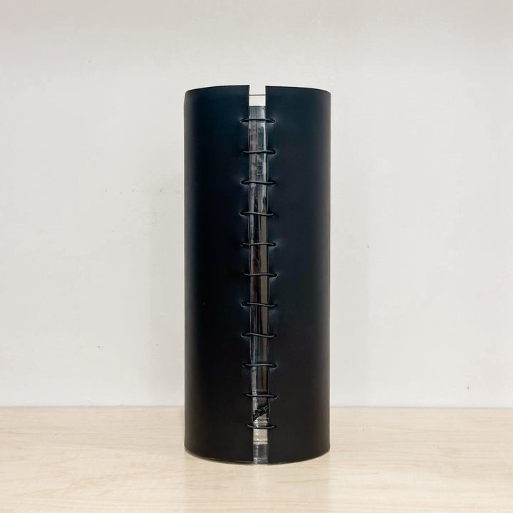 Black Leather Wrapped Vase