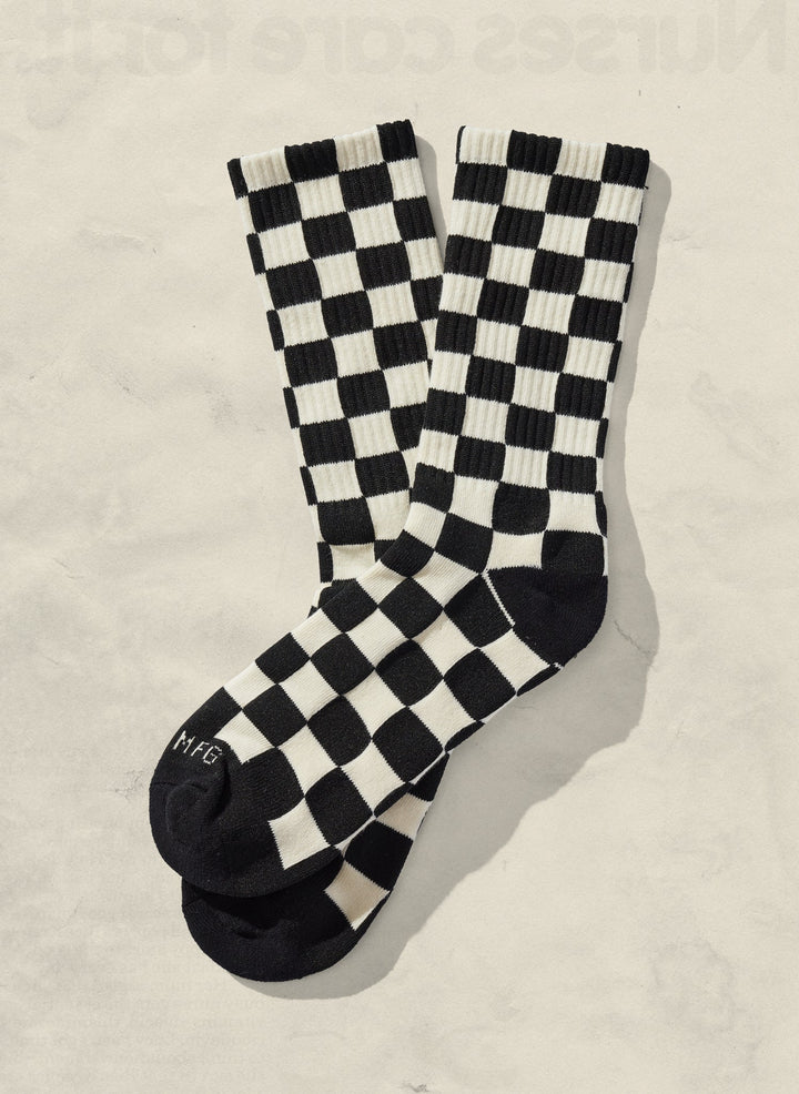 Checkerboard Crew Socks