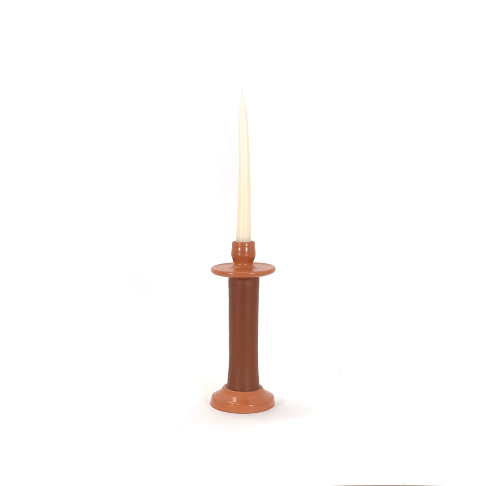 Leather-Wrapped Candle Holder