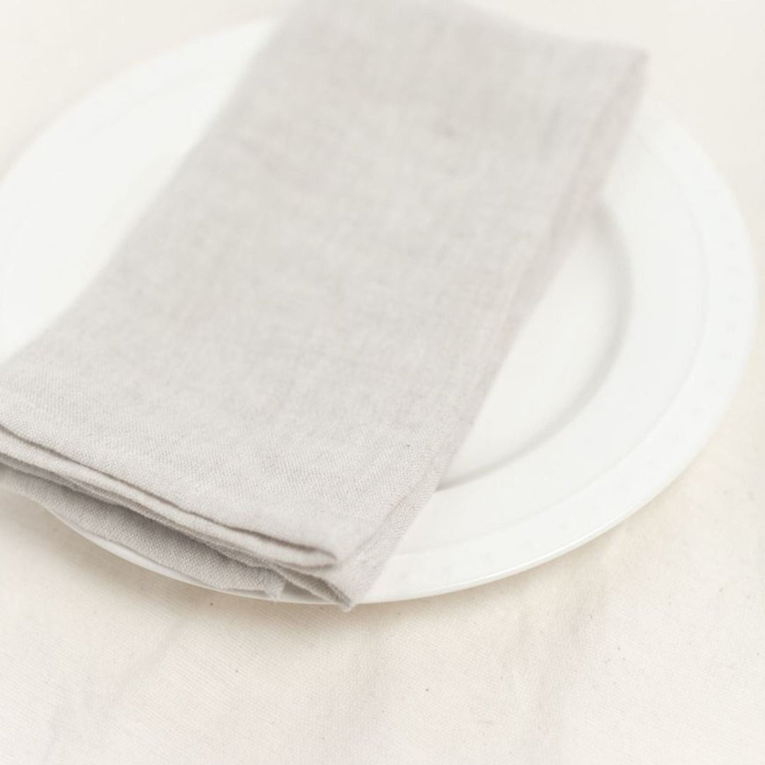 Stone Washed Linen Napkins, Natural - set of 4