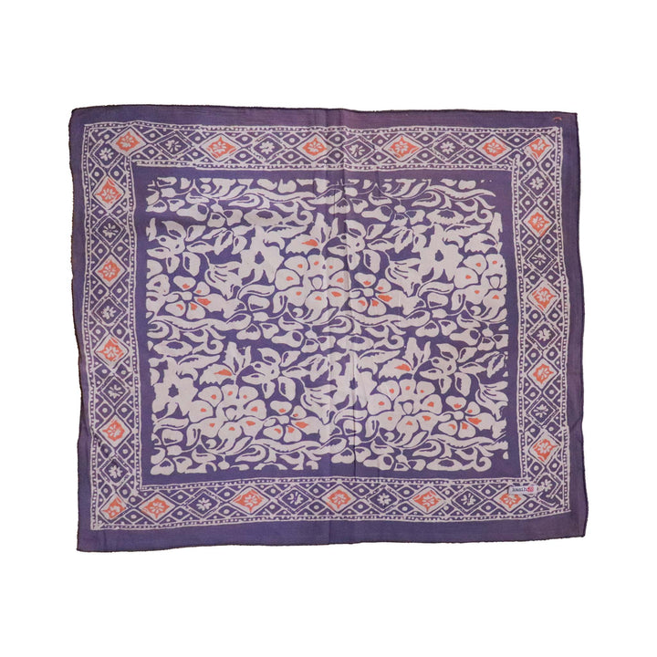 Hand Dyed Batik Bandana, Plum Haze, Floral, Purple, Scarf, 100% Cotton