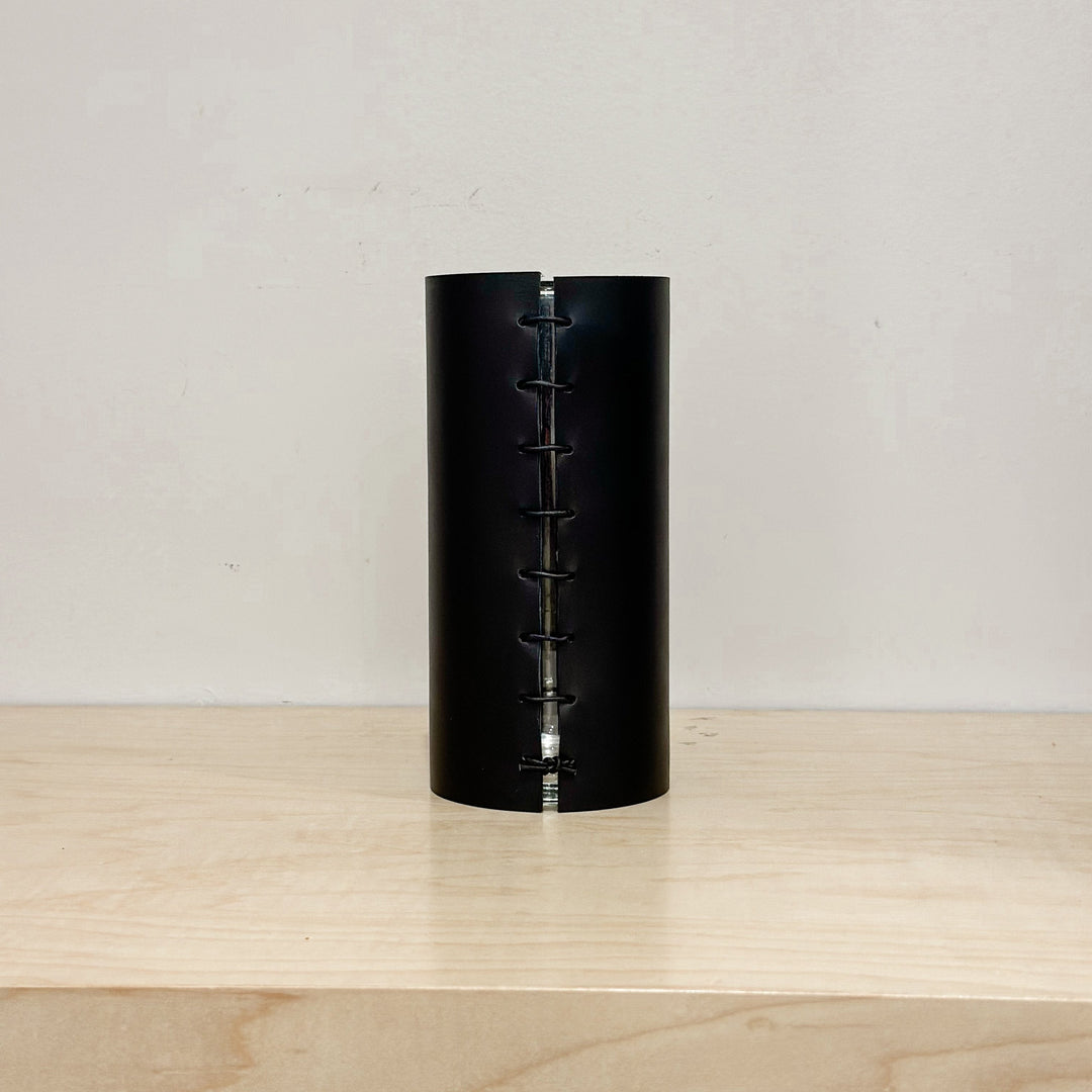 Black Leather Wrapped Vase