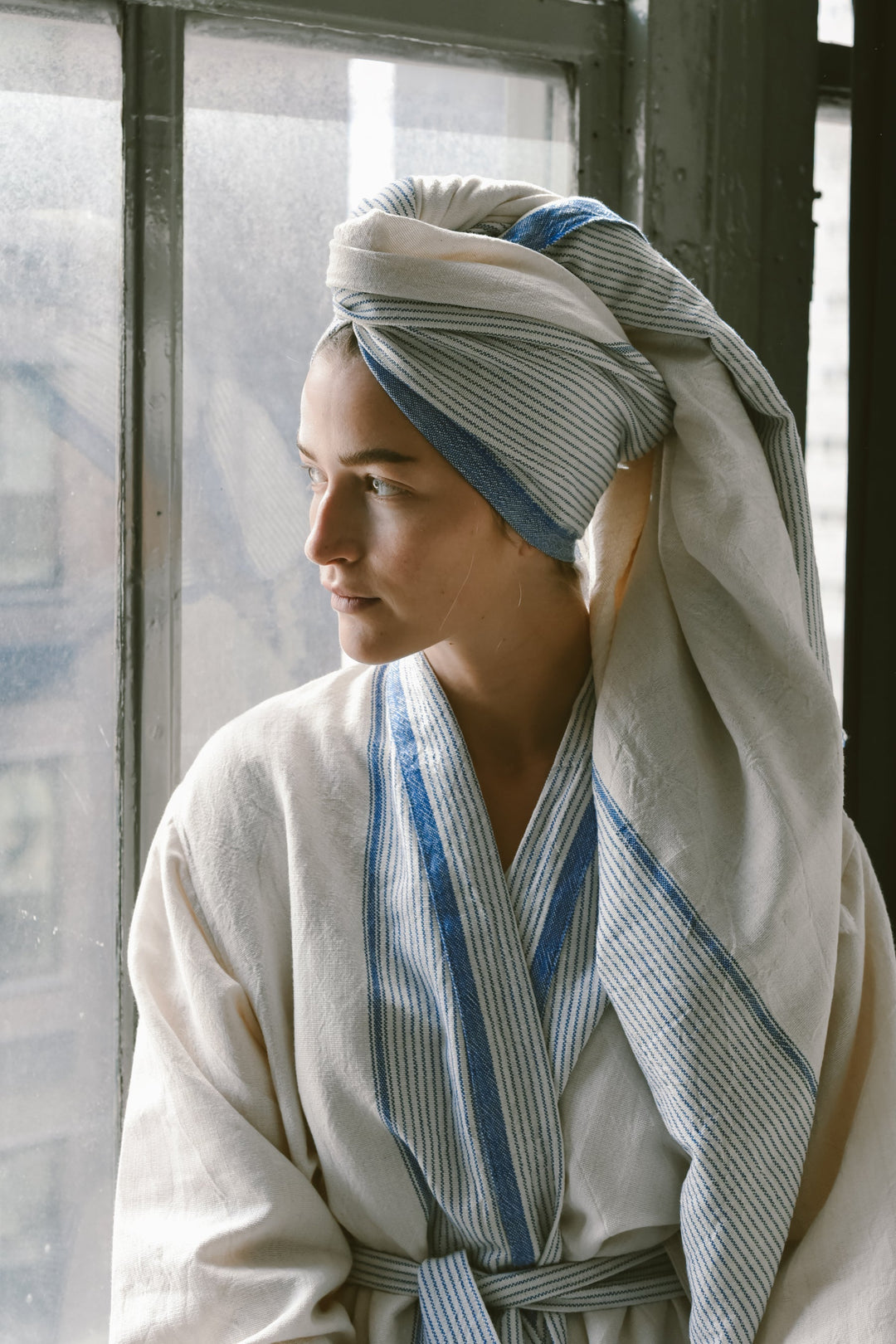 Ivory Blue Tribeca Towel