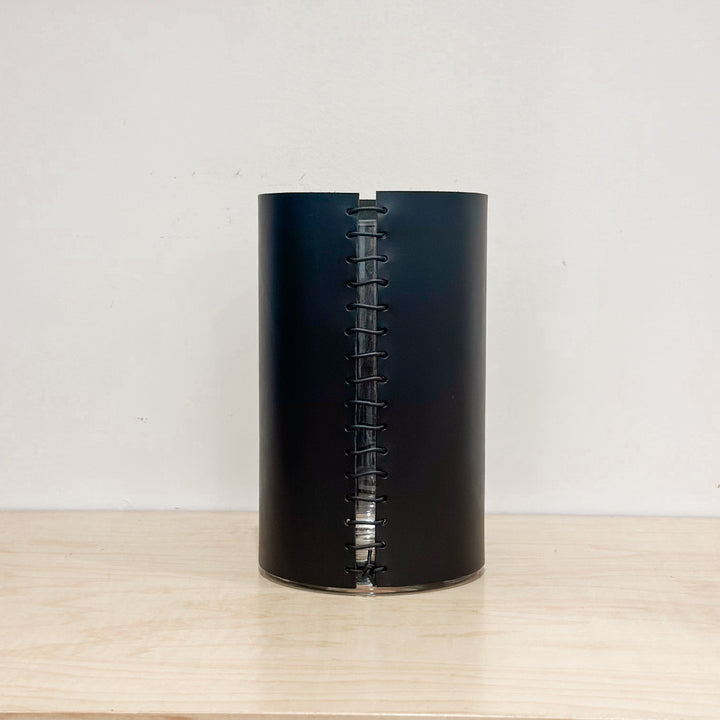 Black Leather Wrapped Vase