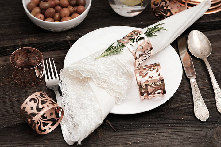 CMK Vintage Inspired Copper Napkin Rings set/4