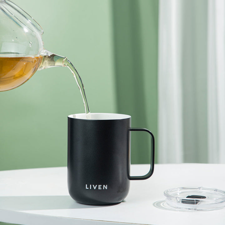 Liven Glow™ Ceramic-Coated  Stainless Steel Camp Mug 16 oz