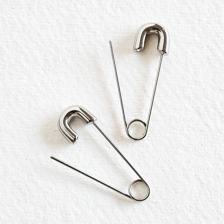 Safety pin clip earring