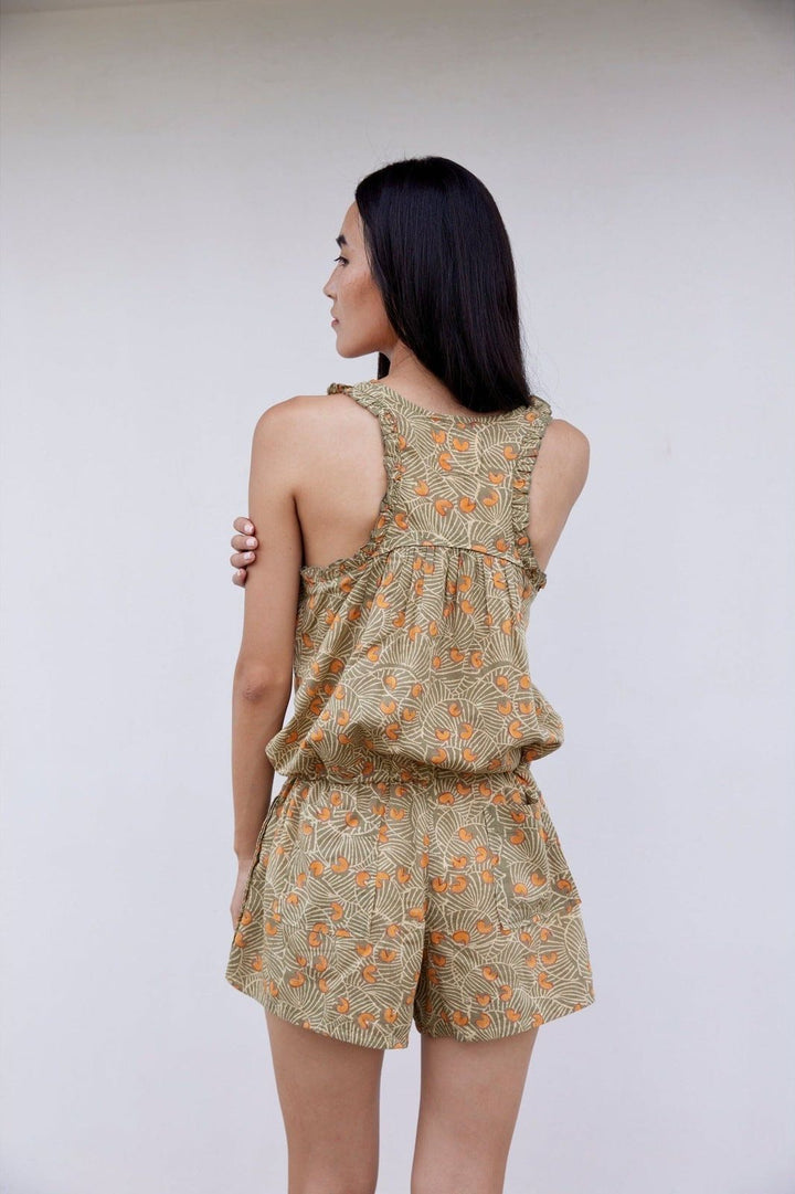 Hand-Printed Simané Romper