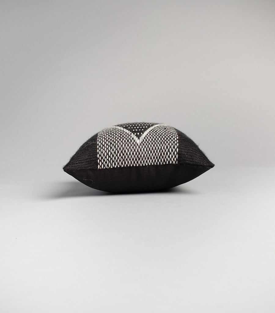 Diamante Square Textile Small Pillow in Black