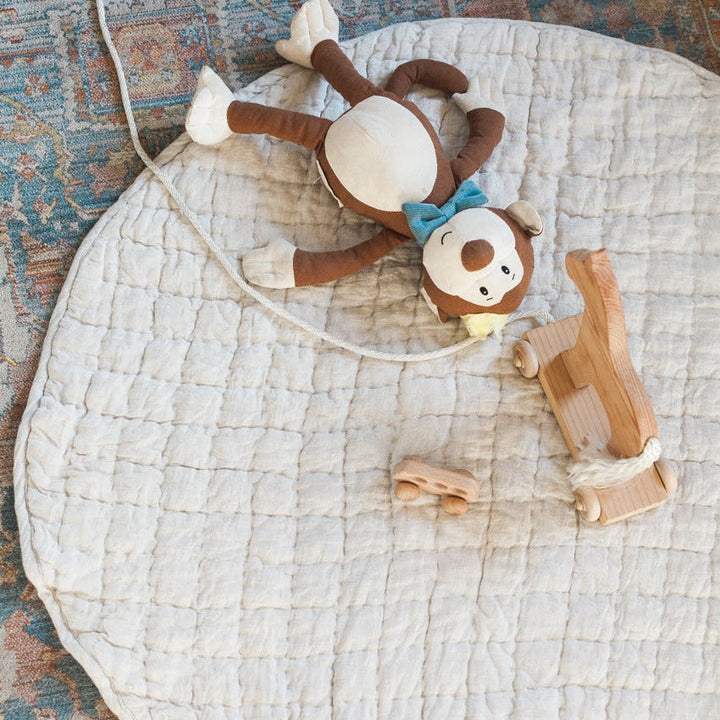 Quilted Play Mat - Natural Chambray