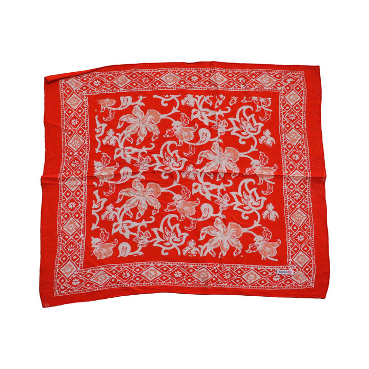 Hand Dyed, Batik Bandana, Fiery Flora, Red, Flower