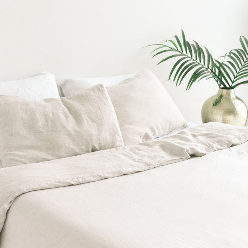 Linen Duvet Cover Set - Natural Chambray