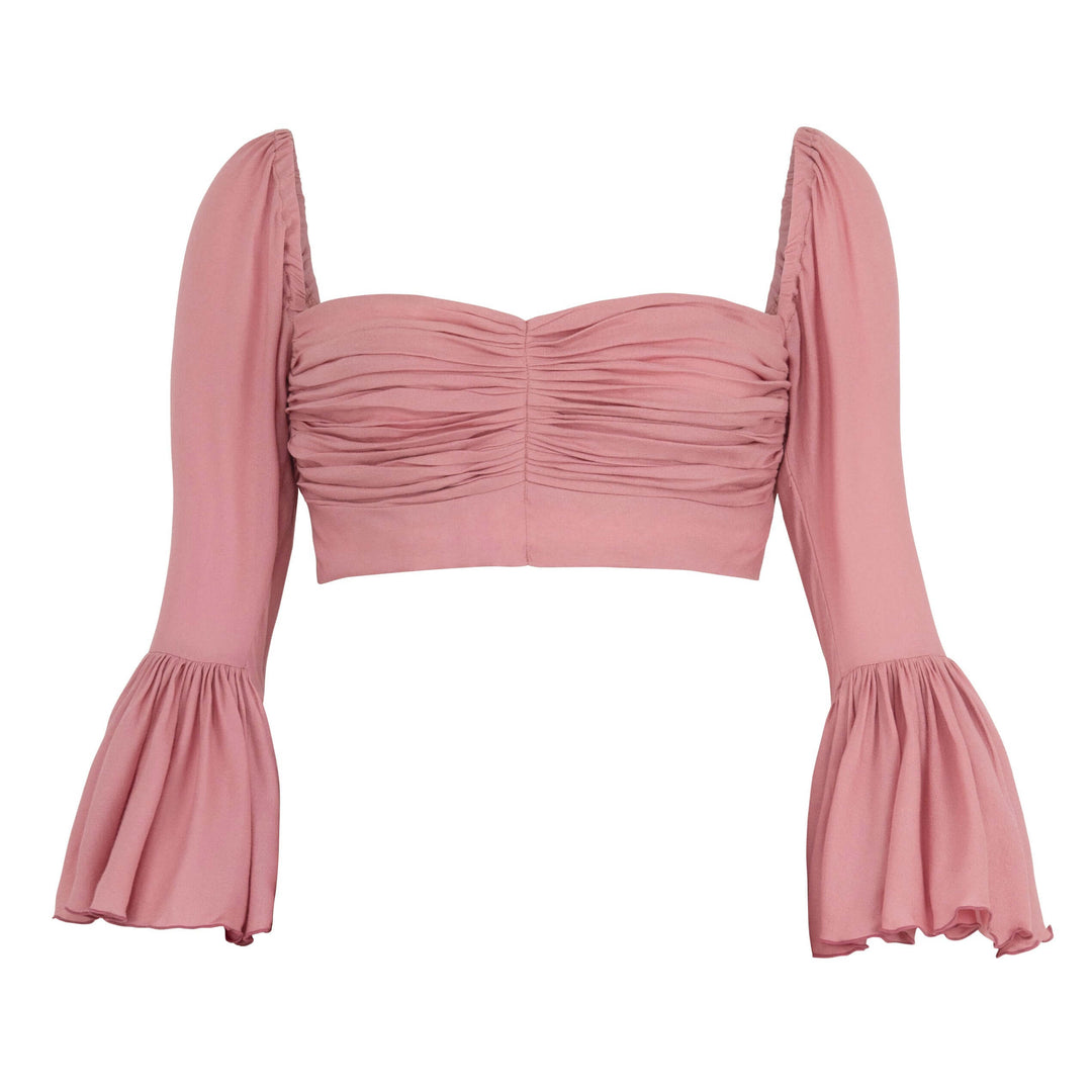 ARUM Flared Bamboo Top in Blush Pink