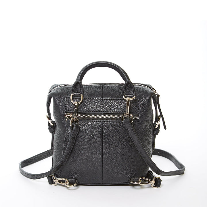 SUSU The Ashley Black Leather Backpack Purse