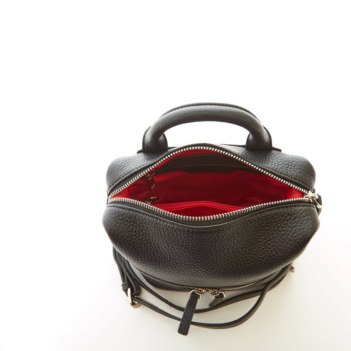 SUSU The Ashley Black Leather Backpack Purse