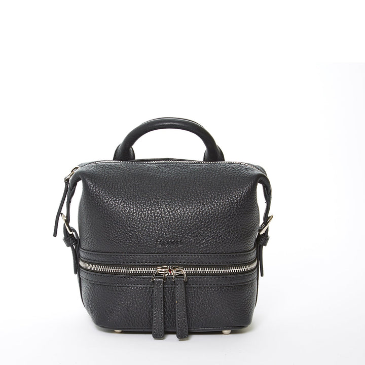 SUSU The Ashley Black Leather Backpack Purse