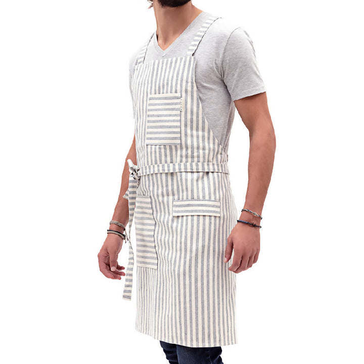 Striped Crossback Bib Apron