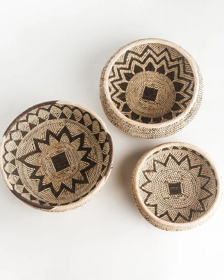 WOVEN TONGA BASKETS | 10", 12" | Handmade in Zambia