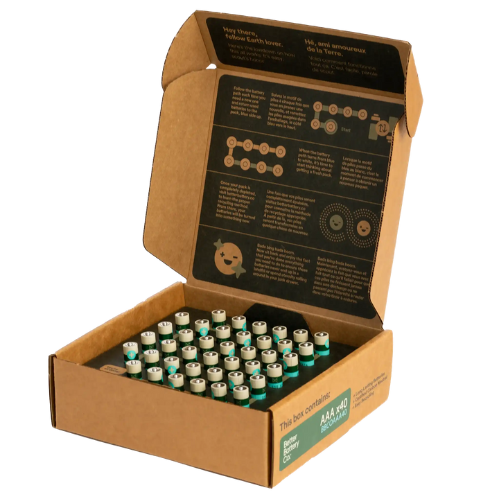 AAA Carbon Neutral Recyclable Battery | 40 Pack | by Better Battery Co.