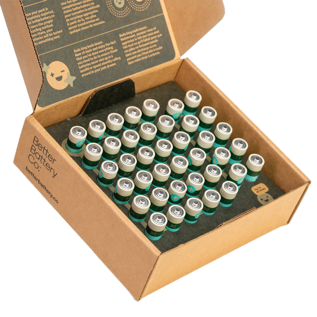 AA Carbon Neutral Recyclable Battery | 40 Pack | by Better Battery Co.