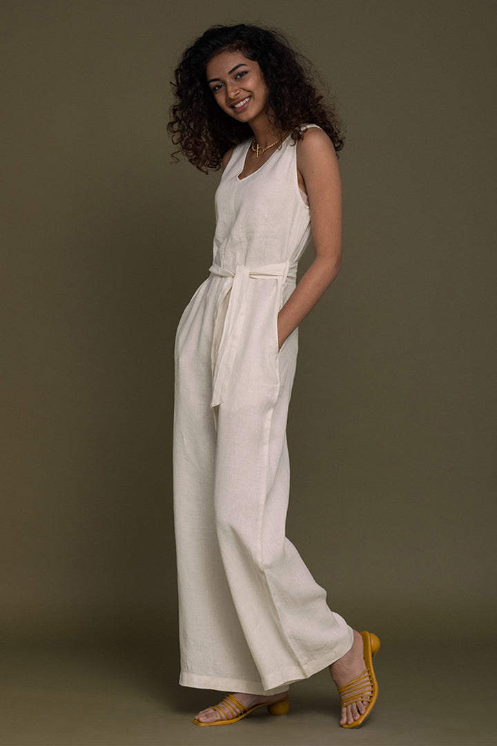 Breakfast in Bed Jumpsuit in Off-white