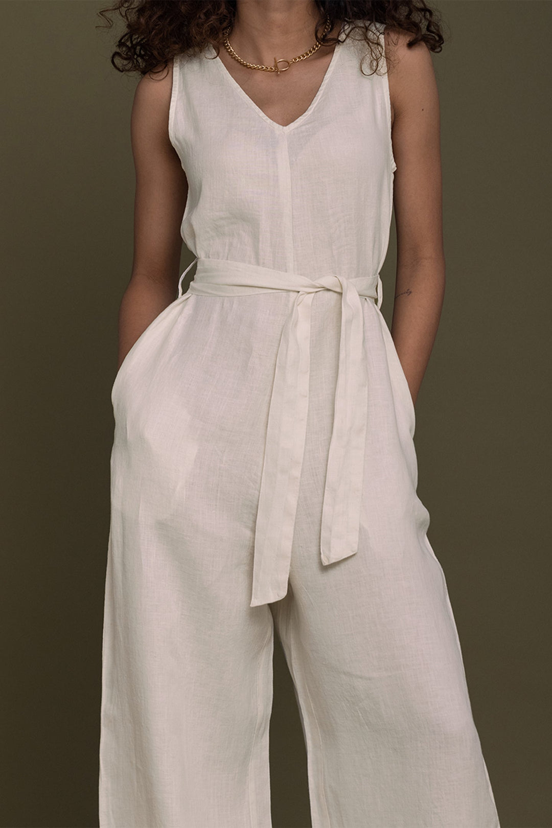 Breakfast in Bed Jumpsuit in Off-white