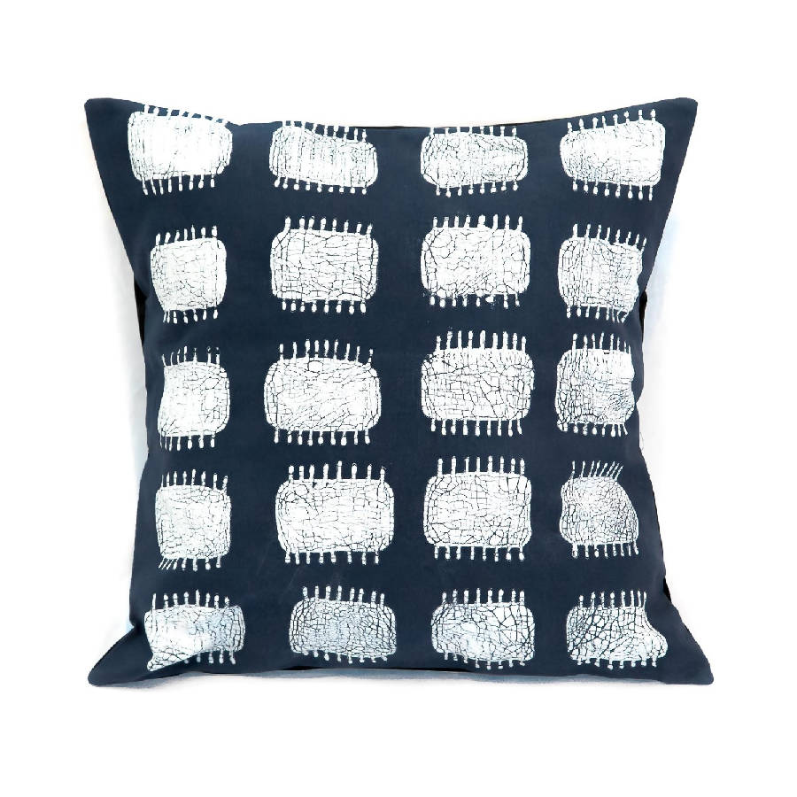 Pillow Cover - Tribal Cloth Indigo Spike